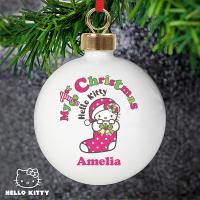 Personalised Hello Kitty My 1st Christmas Bauble Extra Image 3 Preview